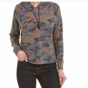 Sundry Anthro Camo Hoodie Hooded Sweatshirt Size 0 XS